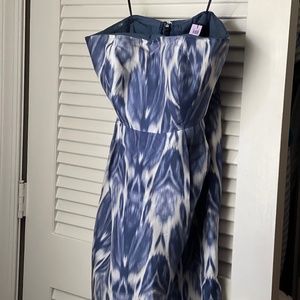 Silk Strapless Ikat Dress